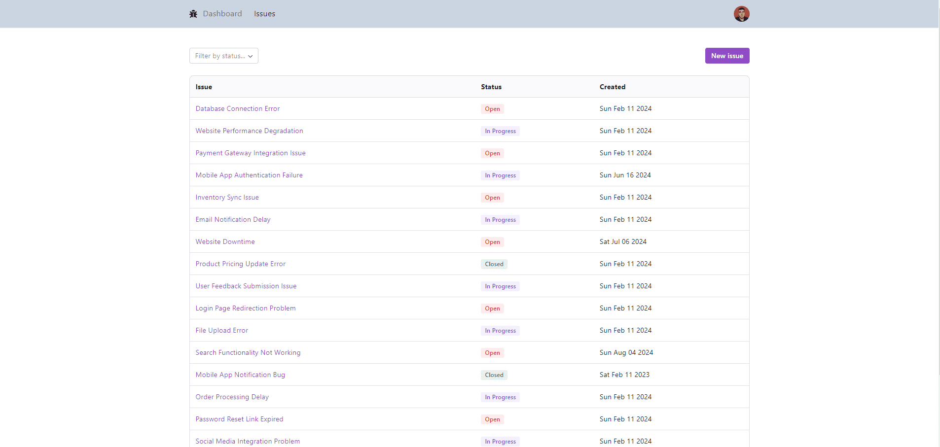 Issue tracker